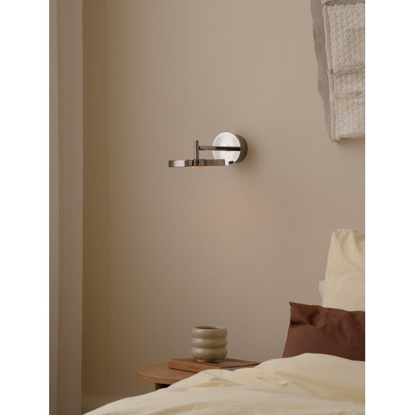 Blizgios sidabrinės spalvos sieninė lempa LED su sulankstoma konstrukcija/su pritemdymo funkcija su kištuku ø 15 cm Asteria Wall Short – UMAGE-image-3