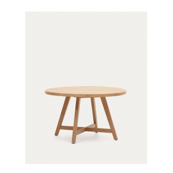 Apvalus sodo valgomojo stalas iš eukalipto medienos ø 130 cm Urqell - Kave Home-image-4