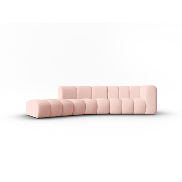 Kampinė sofa rožinės spalvos (su kairiuoju kampu) Lupine – Micadoni Home