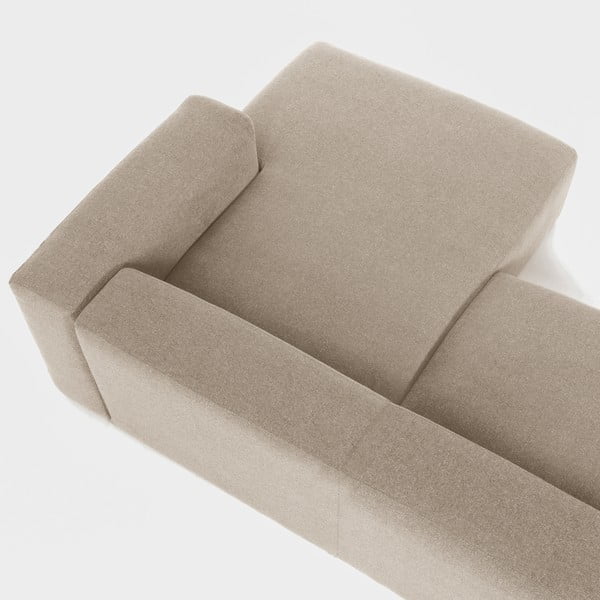 Smėlio spalvos kampinė sofa Kave Home Blok, dešinysis kampas-image-1
