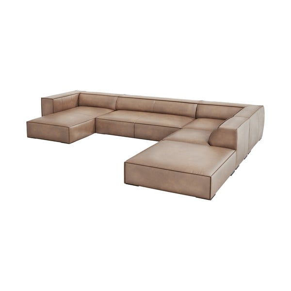 Šviesiai ruda odinė kampinė sofa (dešinysis kampas) Madame - Windsor & Co Sofas-image-3