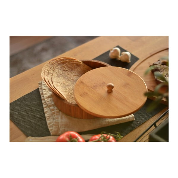 Bambukinė tortilijų laikymo dėžutė Bambum Pekit, 20 x 20 cm-image-2