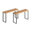 Matinės juodos spalvos/natūralios spalvos iš medienos papildomos virtuvės lentynos 2 vnt. 27x8 cm York – Metaltex