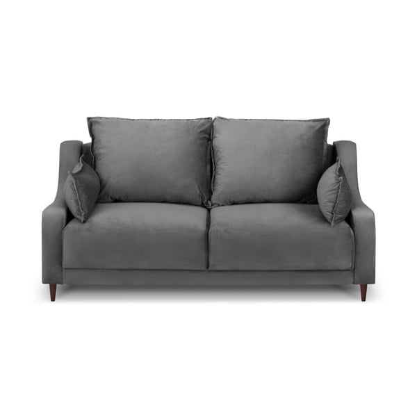 Pilka aksominė sofa Mazzini Sofos Freesia, 150 cm