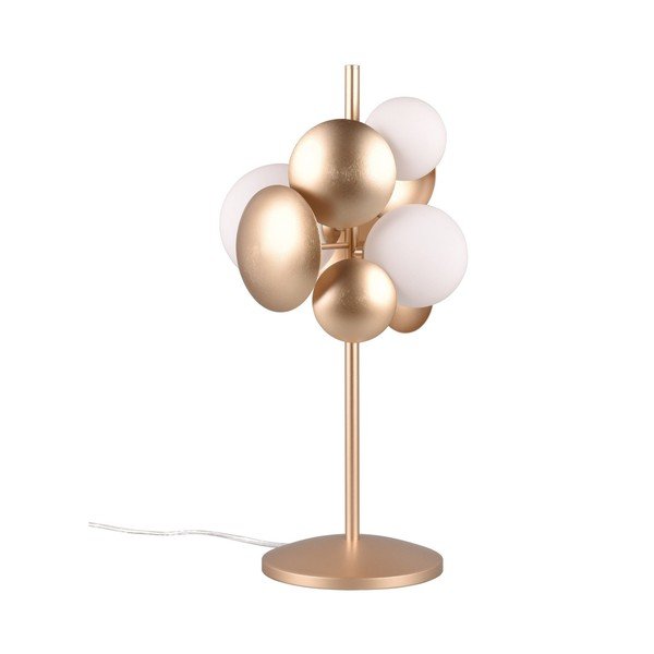 Stalinis šviestuvas baltos spalvos/auksinės spalvos (aukštis 50 cm) su stiklo gaubtu Bubble – Trio Select