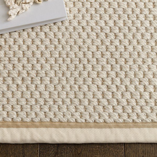 Apverčiamas/rankų darbo kreminės spalvos iš vilnos mišinio kilimas 80x160 cm Korra Double Loop – Asiatic Carpets-image-1
