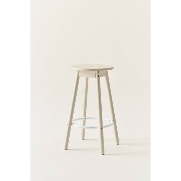 Pilkos spalvos iš pušies masyvo baro taburetė (sėdynės aukštis 65 cm) Kinna – Jotex-image-1