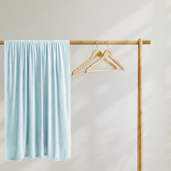 Šviesiai mėlynos spalvos pledas iš mikropluošto DecoKing Mic, 160 x 210 cm-image-4