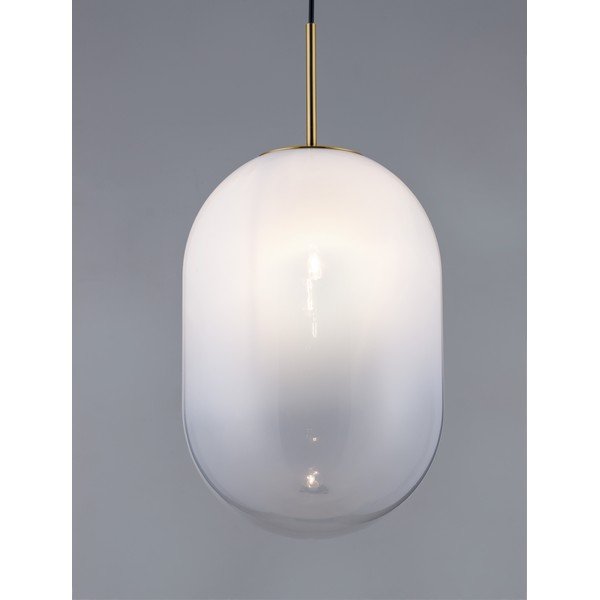 Baltos spalvos/auksinės spalvos iš stiklo kabantis šviestuvas ø 24 cm Chrysi – Nova Luce-image-1