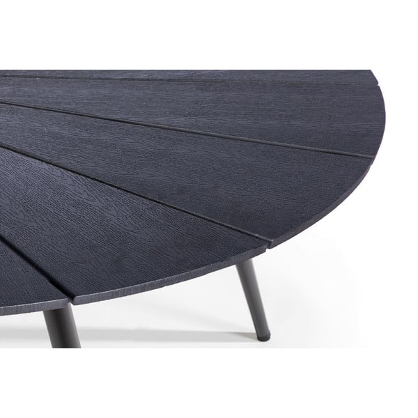 Juodas sodo stalas su mediniu stalviršiu ir akmeniniu centru Bonami Selection Marienlist, 190 x 115 cm-image-2