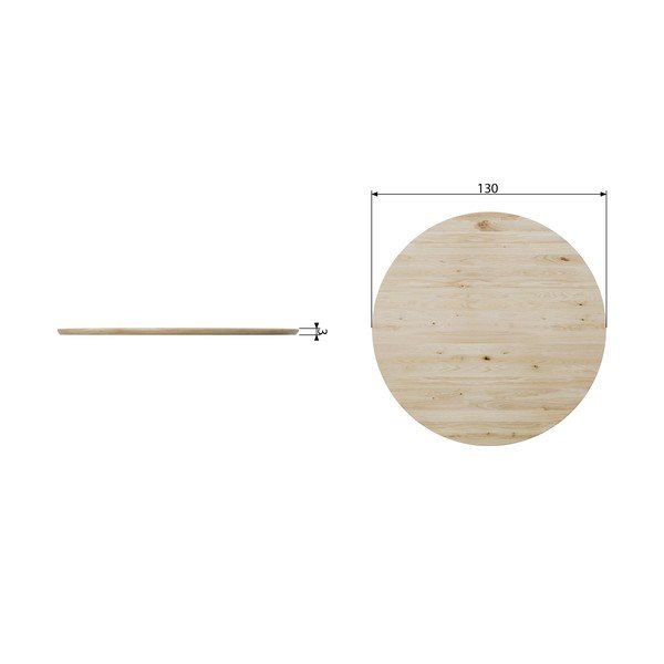Valgomojo stalo stalviršis iš ąžuolo medienos vtwonen Panel, ⌀ 130 cm-image-2