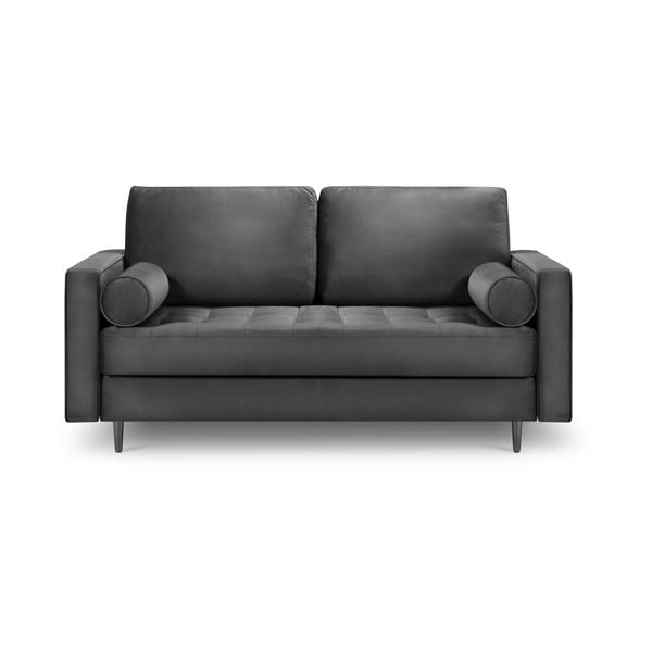 Tamsiai pilka aksominė sofa Milo Casa Santo, 174 cm