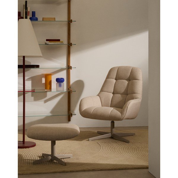 Smėlio spalvos pasukamas krėslas Jaspe – Kave Home-image-1