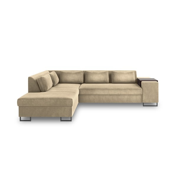 Smėlio spalvos sofa lova Cosmopolitan Design San Diegas, kairysis kampas