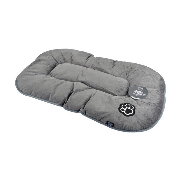 Pilkos spalvos iš zomšo augintinio guolis šuniui 107x62 cm Flakes – Love Story-image-2