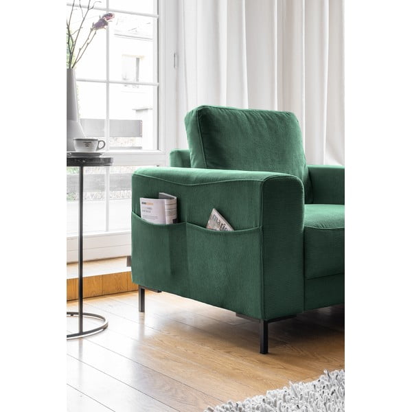 Iš kordinio velveto krėslas tamsiai žalios spalvos Lofty Lilly – Miuform-image-3