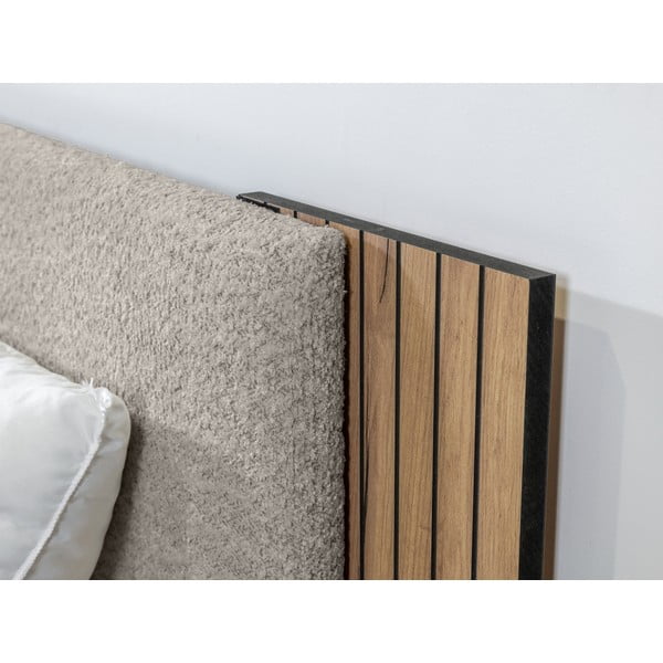 Dvigulė lova šviesiai pilkos spalvos su lovos grotelėmis 140x190 cm Lior – Bobochic Paris-image-4