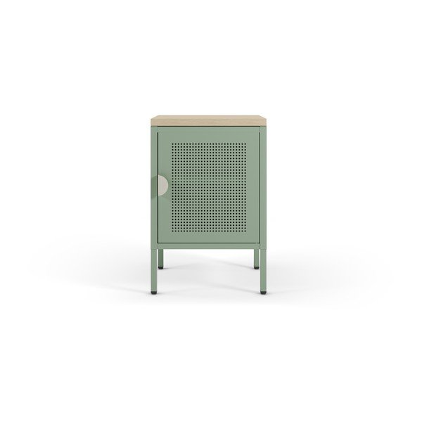 Mėtų spalvos/natūralios spalvos iš metalo naktinis staliukas Sayla – Marckeric-image-1