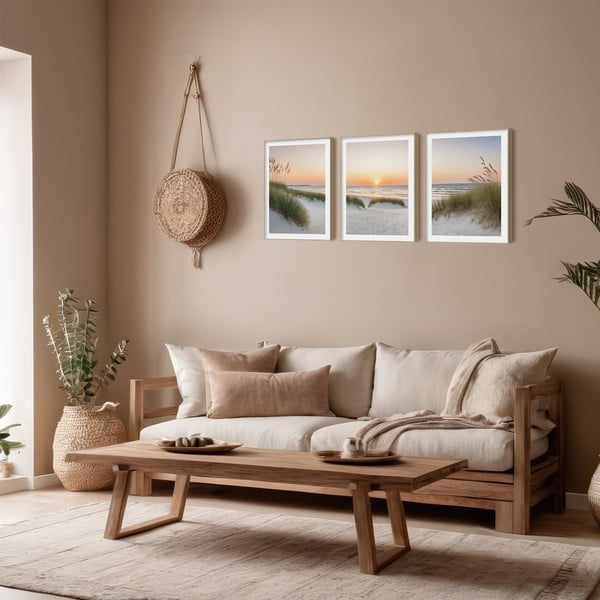 Paveikslai 3 vnt. 30x40 cm Sunrise on the Beach – knor-image-1