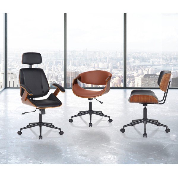 Juodos spalvos iš dirbtinės odos biuro kėdė Visby – Tomasucci-image-1