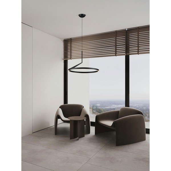Matinės juodos spalvos iš aliuminio kabantis šviestuvas LED su pritemdymo funkcija ø 60 cm Tilia – Nova Luce-image-1