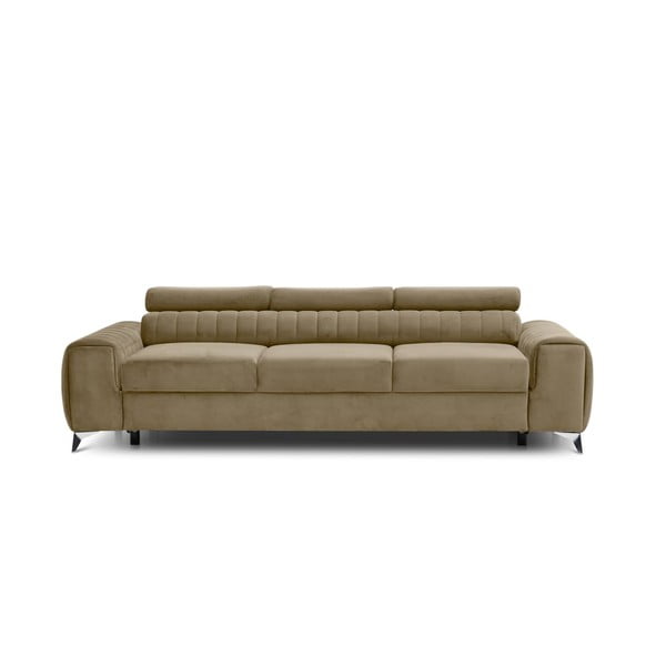 Šviesiai rudos spalvos iš velveto sulankstoma sofa 261 cm Laurence – ELTAP