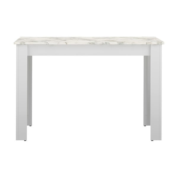 Baltas valgomojo stalas su marmuriniu stalviršiu 110x70 cm Nice - TemaHome 