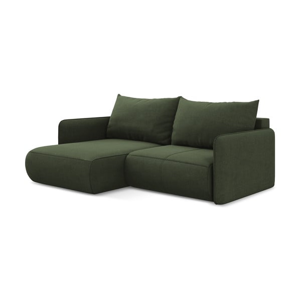 Žalios spalvos sulankstoma/su sandėliavimo vieta kampinė sofa (su kairiuoju kampu) Nanea – Makamii-image-4