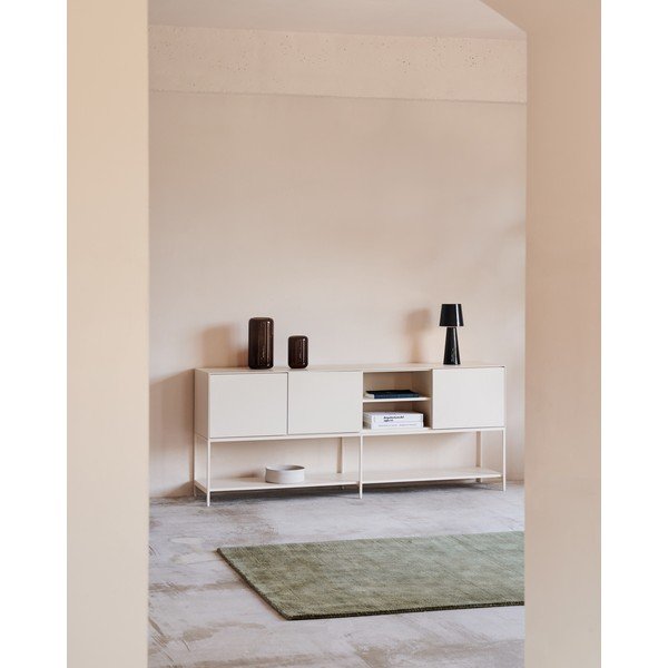 Žema šoninė spintelė baltos spalvos 195x80 cm Vedrana – Kave Home-image-1