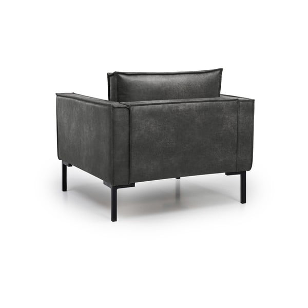 Tamsiai pilkas dirbtinės odos krėslas Scandic Rate-image-3