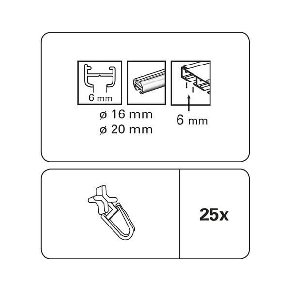 25 vnt. užuolaidų bėgių slydiklių rinkinys - SP TREND-image-2