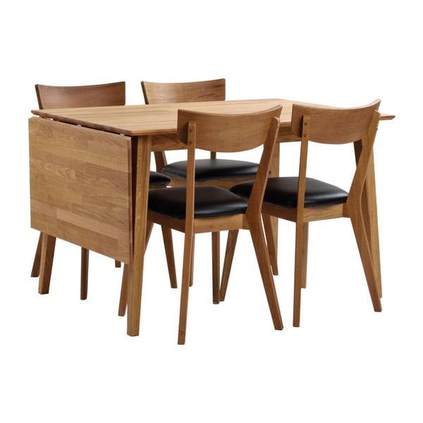 Natūralios ąžuolo medienos sulankstomas valgomojo stalas Rowico Mimi, 120 x 80 cm-image-3