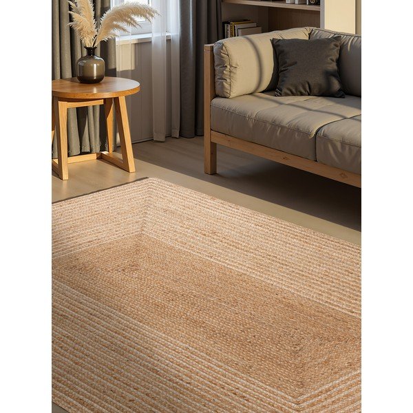 Apverčiamas/rankų darbo natūralios spalvos/šviesios natūralios spalvos iš džiuto kilimas 200x300 cm Juno – Hanse Home-image-1