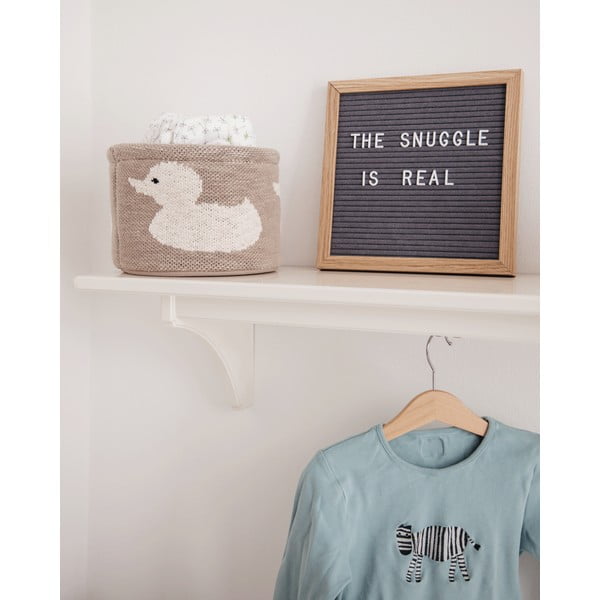 Smėlio spalvos medvilnės krepšys Kindsgut Duck, ø 16 cm-image-1