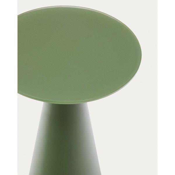 Apvalios formos šoninis stalas su stikliniu stalviršiu ø 35 cm Wilshire – Kave Home-image-3