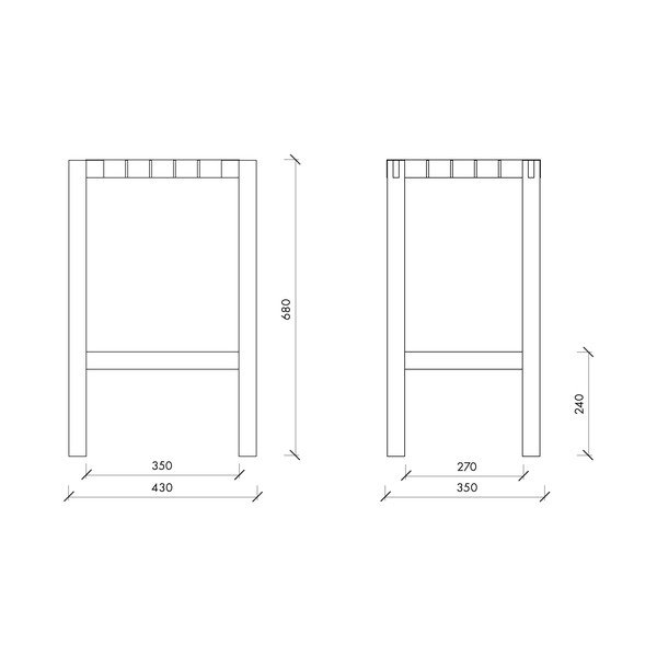 Rudos spalvos iš ąžuolo masyvo baro taburetė (sėdynės aukštis 68 cm) Toli – noo.ma-image-4
