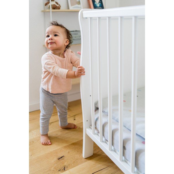 Pilkos spalvos muslino paklodė kūdikiams Kindsgut Dots, 60 x 120 cm-image-1