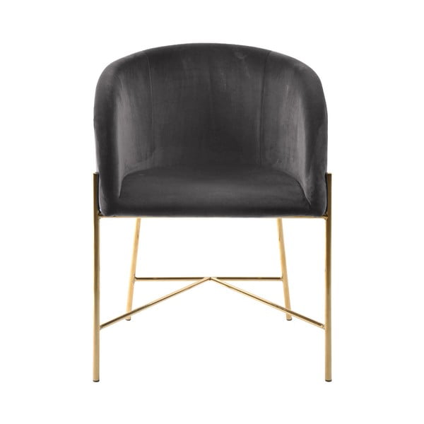 Tamsiai pilka kėdė su aukso spalvos kojomis Interstil Nelson