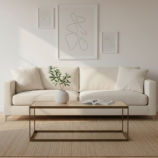Rudos spalvos/natūralios spalvos kavos staliukas su ąžuolo dekoro stalviršiu 40x120 cm Grenoble – Premier Housewares-image-1