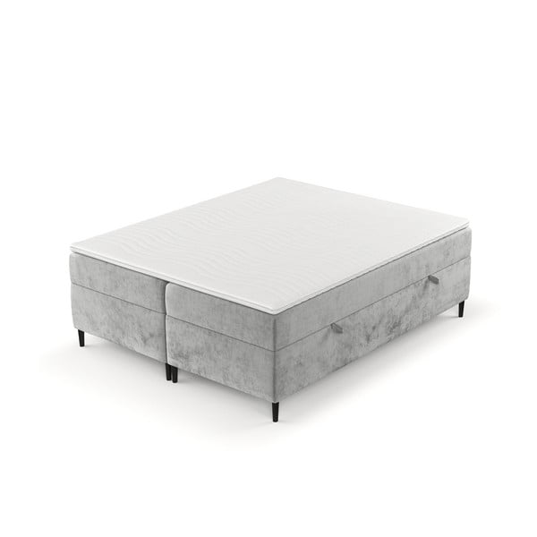Spyruoklinė lova pilkos spalvos su sandėliavimo vieta 160x200 cm Araya – Maison de Rêve