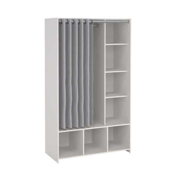 Drabužių spinta baltos spalvos/pilkos spalvos 105x180 cm Kit – Tvilum-image-2