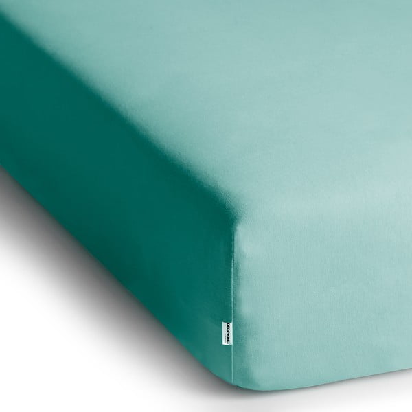 Turkio spalvos iš Jersey audinio paklodė su guma 220x200 cm Amber – Restilo-image-2