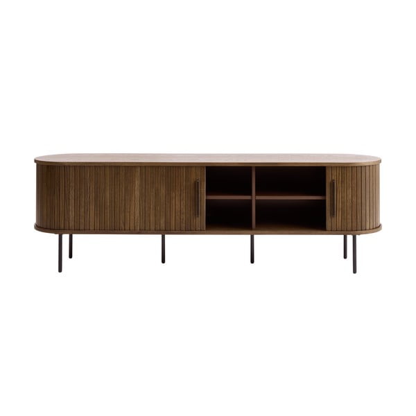 TV spintelė rudos spalvos iš ąžuolo 180x56x45 cm Nola – Unique Furniture-image-4