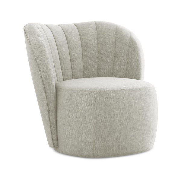 Kreminės spalvos krėslas iš šenilinio audinio Keloa – Makamii