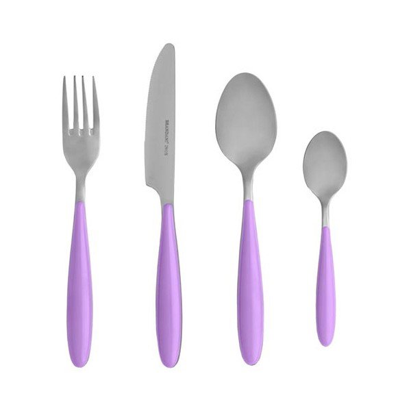 4 dalių stalo įrankių rinkinys su violetine rankena Brandani Ginger