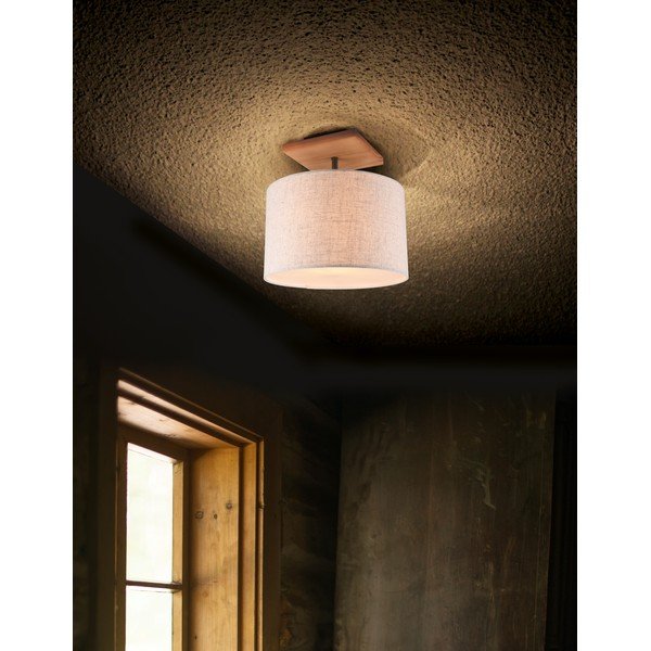 Lubinis šviestuvas šviesiai pilkos spalvos su tekstiliniu gaubtu Elmau – Trio-image-1