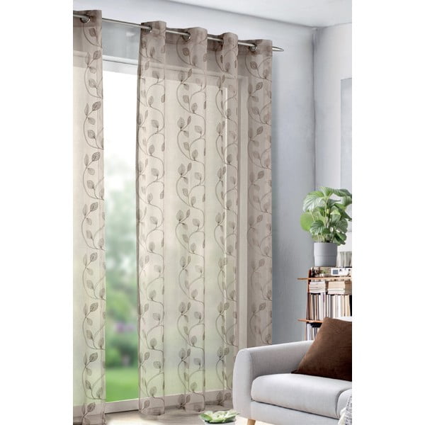 Rudos spalvos iš šydo permatoma užuolaida 135x245 cm – Sehlbach