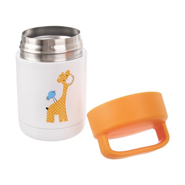 Vaikiškas termosas baltos spalvos/oranžinės spalvos 480 ml Žirafa – Orion-image-1
