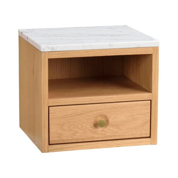 Naktinis staliukas natūralios spalvos su marmuro dekoro stalviršiu Whitmore – Rowico-image-2