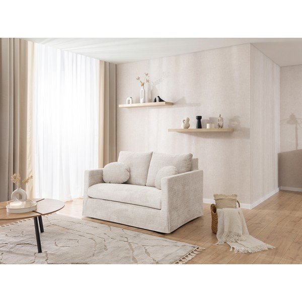 Kreminės spalvos sofa 140 cm Paphos – Ropez-image-4